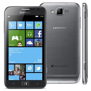 Celular Desbloqueado Samsung Ativ S I8750 Prata com Windows Phone 8, Câm. 8Mp + 1.2 Mp Frontal, 3G, Wi-Fi, Gps, Mp3, Bluetooth e Tela Full Touch