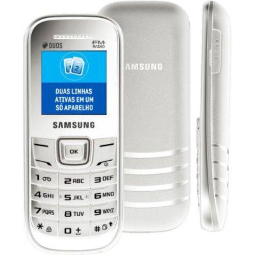 Tudo sobre 'Celular Desbloqueado Samsung E1207 Branco com Dual Chip, Viva-voz, Rádio Fm e Fone de Ouvido.'