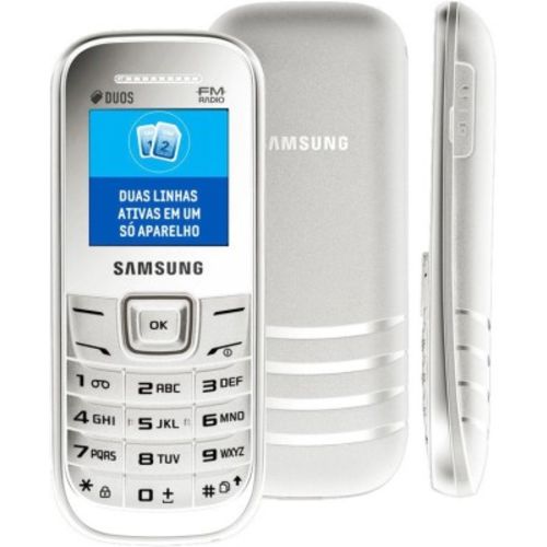 Celular Desbloqueado Samsung E1207 Branco com Dual Chip, Viva-voz, Rádio Fm e Fone de Ouvido.