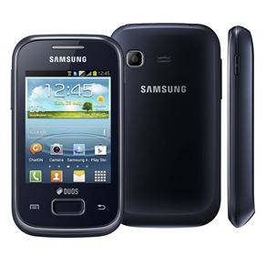 Celular Desbloqueado Samsung Galaxy Pocket Plus Duos Preto GT-S5303 com Dual Chip, Android 4.0, Wi-Fi, 3G, GPS, Câmera 2MP, FM, MP3, Bluetooth - Tim