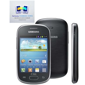 Celular Desbloqueado Samsung Galaxy Star Trios S5283 Cinza com Trial Chip, Android 4.1, Câmera 2MP, Wi-Fi, 3G e Bluetooth
