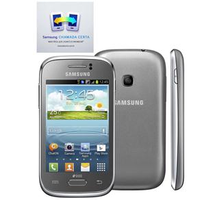 Celular Desbloqueado Samsung Galaxy Young Duos TV GT-S6313T Prata com Dual Chip, Android 4.1, TV Digital, 3G, Rádio FM, Wi-Fi e Câmera de 3MP
