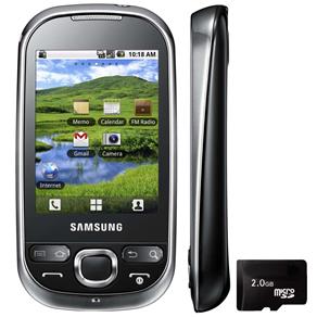Celular Desbloqueado Samsung I5500 Galaxy 5 Preto C/ Plataforma Android 2.1, Touch Screen, Câmera 2MP, 3G, Wi-Fi, GPS, Fone e Cartão2GB