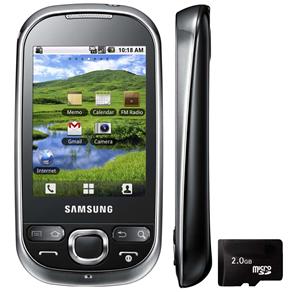 Celular Desbloqueado TIM Samsung I5500 Galaxy 5 Preto C/ Android 2.1, Touchscreen, Câm. 2MP, 3G, Wi-Fi, GPS, Fone e Cartão 2GB
