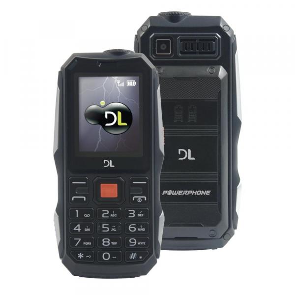 Celular DL Power Phone, Dual Chip, Função Power Bank, Bateria, Lanterna e Alto Falante Power