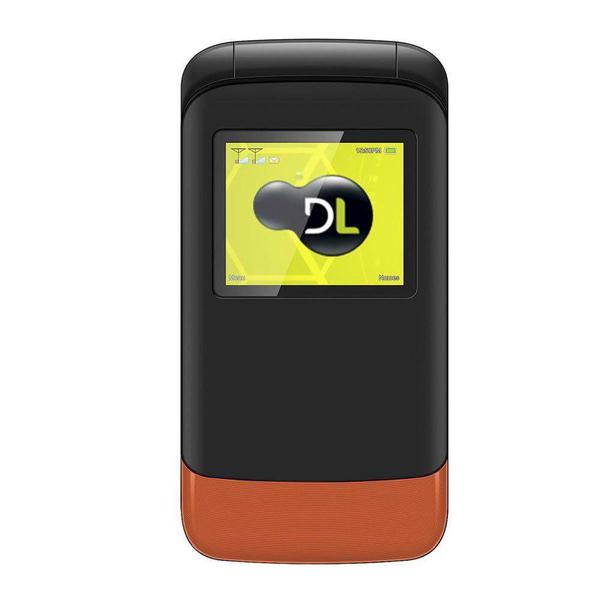 Celular DL YC230 Amarelo Flip - Dual Chip, Tela de 1.8, Câmera, Rádio FM e Bateria de Longa Duração