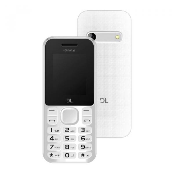 Celular DL YC210,Dual Chip, Câmera C/Flash, Rádio FM, MP3,Cartão Micro SD, Branco.