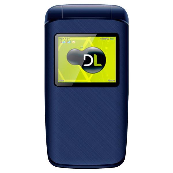 Celular DL YC335 Azul Flip Dual Chip Tela de 1.8 Câmera Rádio FM e Bateria de Longa Duração