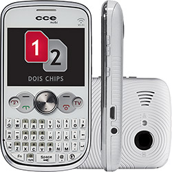 Celular Dual Chip CCE Mobi QW30 Desbloqueado, Câmera VGA, Wi-Fi,TV Analógica, Teclado Qwerty, MP3 Player, Rádio FM, Branco