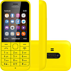 Celular Dual Chip Nokia 220 Desbloqueado TIM Amarelo Câmera 2MP Conexão 2G