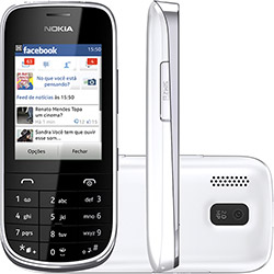 Celular Dual Chip Nokia Asha 202, Desbloqueado Branco Câmera de 2.0MP Memória Interna 10MB