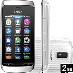 Celular Dual Chip Nokia Asha 310 Desbloqueado TIM Branco Desbloqueado Câmera 2MP Wi-Fi Memória Interna 50MB e Cartão de 2GB