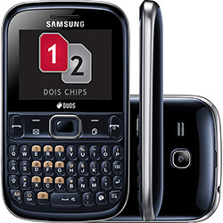 Celular Dual Chip Samsung Ch@t 226 Preto Desbloqueado TIM - Câmera, MP3 Player, Rádio FM, Bluetooth, Memória Interna 10MB