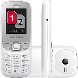 Celular Dual Chip Samsung E2202 Branco Desbloqueado - Câmera Integrada, MP3 Player, Rádio FM, Bluetooth, Memória Interna 8MB