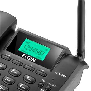Celular Fixo Elgin GSM 200 Rural, Dual Chip com Identificador de Chamadas e Viva Voz - Preto