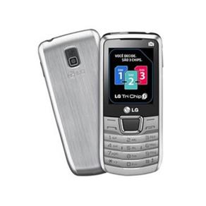 Celular LG A290 Prata, Tri Chip, Câmera 1.3MP, Bluetooth, Rádio FM, MP3, Fone de Ouvido e Cartão 2GB