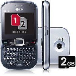 Celular LG C375 Desbloqueado Oi Dual Chip Azul, Câmera 2MP e Cartão de Memória de 2GB