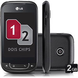 Tudo sobre 'Celular LG P698 Optimus Net Preto Dual Chip - Android 2, Câmera 3.2MP, 3G, Wi-fi, Cartão de Memória 2GB'