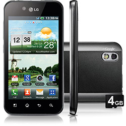 Smartphone LG P970 Optimus Black Desbloqueado Claro, Preto - Android 2.2, Processador 1GHZ, Tela 4", Câmera de 5MP, 3G, Wi-Fi e Memória Interna 1GB