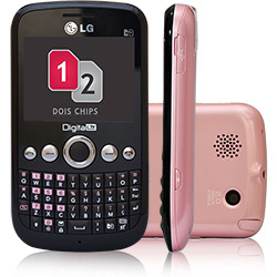 Celular LG X350 Desbloqueado Oi - Rosa, Dual Chip, TV Digital, Câmera 2 MP