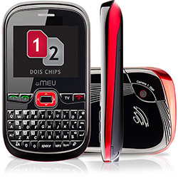 Celular Meu SN45 Desbloqueado Preto e Vermelho Dual Chip - Qwerty , Câmera 1.3 MP - GSM