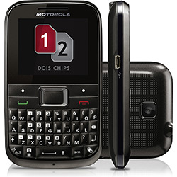 Celular Motorola Motokey Mini EX109 Cinza Escuro, Dual Chip - Câmera 2.0MP, Bluetooth, MP3 Player, Rádio FM, Cabo de Dados e Cartão de Memória 2GB