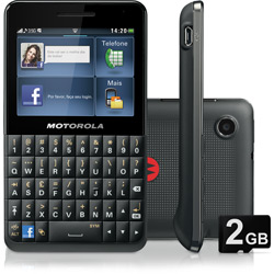 Celular Motorola Motokey Social EX225 Desbloqueado TIM 3G Wi-Fi Qwerty Touchscreen MP3 2GB