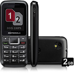 Celular Motorola WX294 Desbloqueado Oi, Preto, Dual Chip - Câmera VGA, Memória Interna 3MB e Cartão 2GB