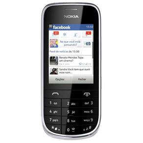 Celular Nokia Asha 202 Branco, Dual Chip, Câmera 2MP, Rádio FM, MP3, Bluetooth e Fone de Ouvido