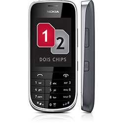 Celular Nokia Asha 202, Desbloqueado Oi, Preto / Cinza, Dual Chip, Câmera de 2.0MP, MP3 Player, Rádio FM, Bluetooth