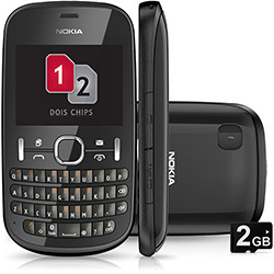 Celular Nokia Asha 200 Desbloqueado Oi Grafite - Dual Chip - GSM, Câmera de 2MP, Teclado Qwerty, Cartão de Memória 2GB