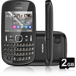 Celular Nokia Asha 201 Desbloqueado Tim, Grafite, Câmera de 2MP, Memória Interna 10MB e Cartão de Memória 2GB