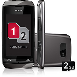 Celular Nokia Asha 305 Desbloqueado, Cinza, Dual Chip - Câmera 2MP, Cartão de Memória 2GB