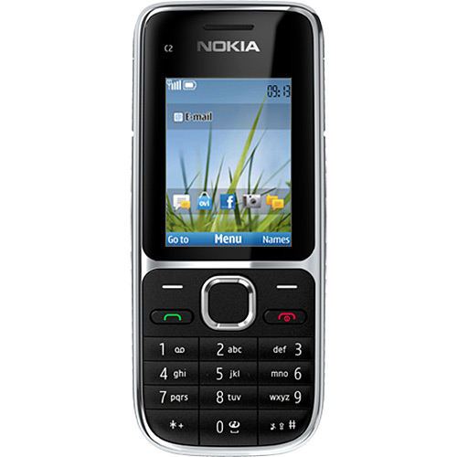 Celular Nokia C2-01 Desbloqueado Claro, Preto, Tela 2", Câmera 3.2MP, 3G, Memória Interna 75MB e Cartão 2GB