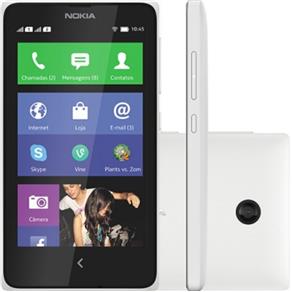 Celular Nokia X Dual Chip Desbloqueado Branco - Nokia X Platform, Memória Interna 4GB, Câmera 3MP, Tela 4"