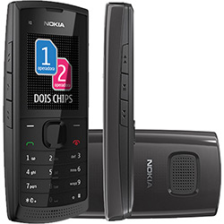 Celular Nokia X1-01- GSM C/ Leitor de Dois Chips, MP3 Player, Rádio FM, Lanterna e Fone de Ouvido - Desbloqueado Tim