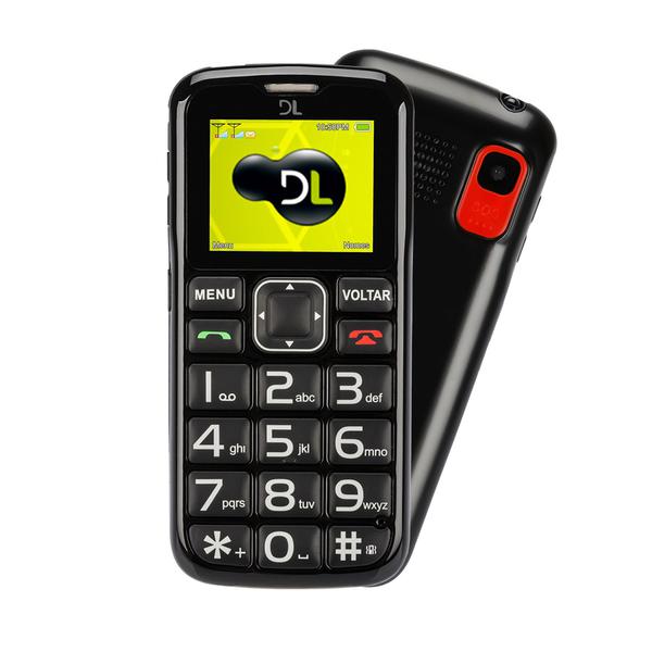 Celular para Idoso DL Botão SOS Dual Chip Câmera VGA e Rádio FM YC-110 Preto