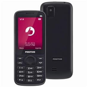 Celular Positivo P30 Preto com Tela 2.4”, Dual Chip, 3G, Câmera VGA, Bluetooth, Rádio FM, MP3 e Fone de Ouvido