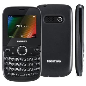Celular Positivo P80 Preto com Dual Chip, Tela 2.0”, Câmera, Rádio FM, MP3/MP4, Bluetooth e TV Analógica