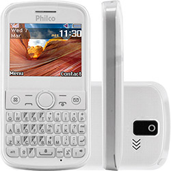 Tudo sobre 'Celular Quadri Chip Philco Phone 230 Desbloqueado, Branco Câmera 1.3 MP, MP3 Player, Rádio FM, Wi Fi, Memória Interna 128MB TV'