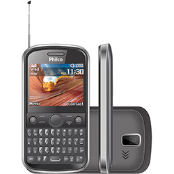 Celular Quadri Chip Philco Phone 230 Desbloqueado, Grafite Câmera 1.3 MP, MP3 Player, Rádio FM, Wi Fi, Memória Interna 128MB TV
