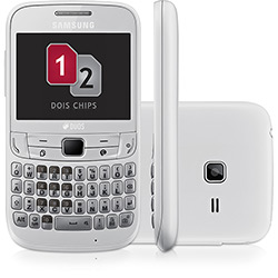 Celular Samsung Ch@t 357 GSM Desbloqueado Branco Dual Chip - Câmera de 2.0MP, Wi-Fi, Tela de 2.4" Teclado Qwerty, MP3 Player, Rádio FM, Bluetooth