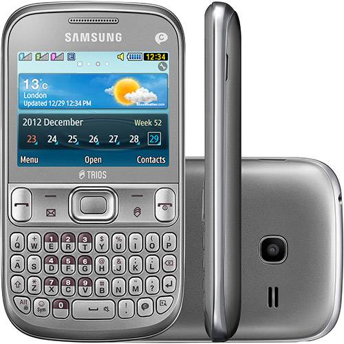 Tudo sobre 'Celular Samsung Ch@t 333 Trios S3333, Desbloqueado, Prata, Trial Chip, Câmera 2MP, Teclado Querty, MP3 Player, Rádio FM e Bluetooth'