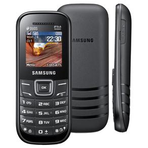 Celular Samsung E1207 Preto com Dual Chip, Viva-voz, Rádio FM e Fone de Ouvido
