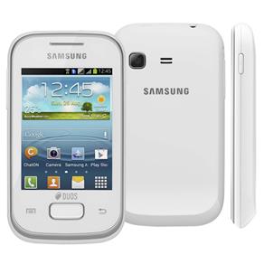 Celular Samsung Galaxy Pocket Plus Duos Branco GT-S5303 com Dual Chip, Android 4.0, Wi-Fi, 3G, GPS, Câmera 2MP, FM, MP3 e Bluetooth – Tim