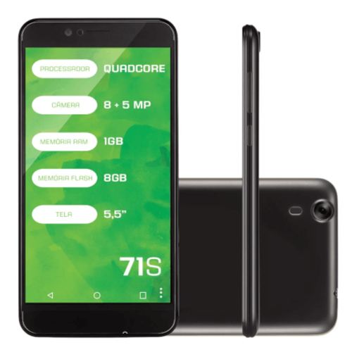 Tudo sobre 'Celular Smartphone 71s Preto 1001 - Mirage'