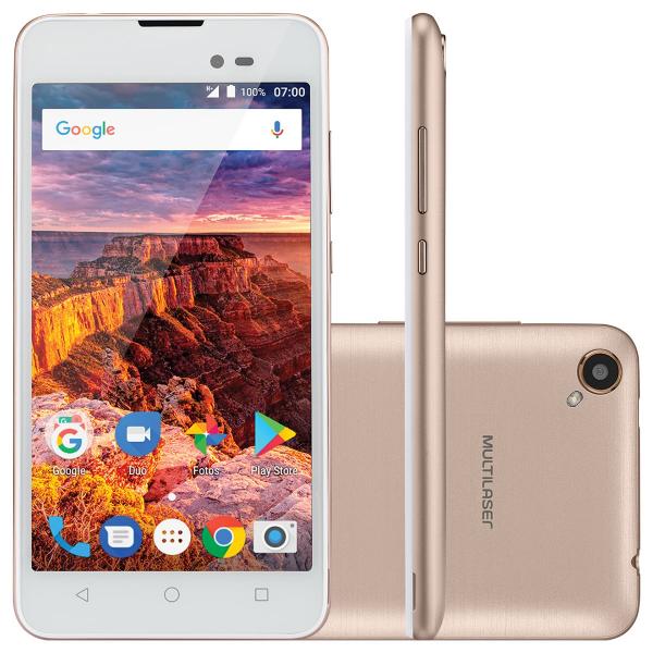 Celular Smartphone Ms50l 3g Tela 5"" 8gb Android 7.0 Dourado/branco Nb707 - 60