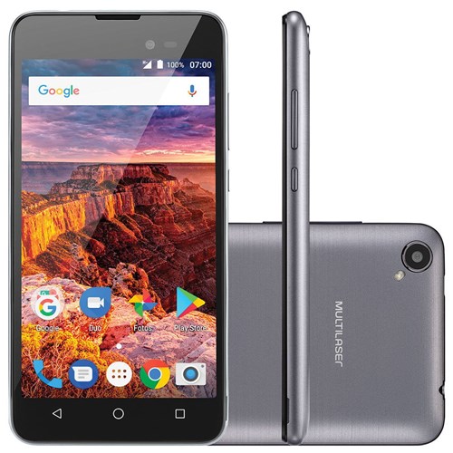Celular Smartphone Ms50l 3G Tela 5'' 8Gb Android 7.0 Grafite/Preto Nb706