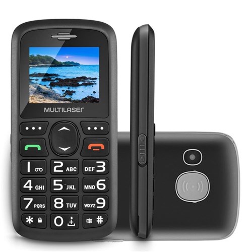 Celular Vita Dual Chip Tela 1,8' Usb e Bluetooth Preto Multilaser P9048