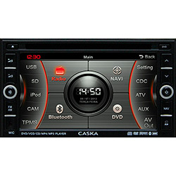 Central Multimídia Automotivo Caska CA1624 Universal - Tela 6,2'' Touchscreen, Bluetooth, Entradas USB, SD e Auxiliar Frontal e Controle Remoto
